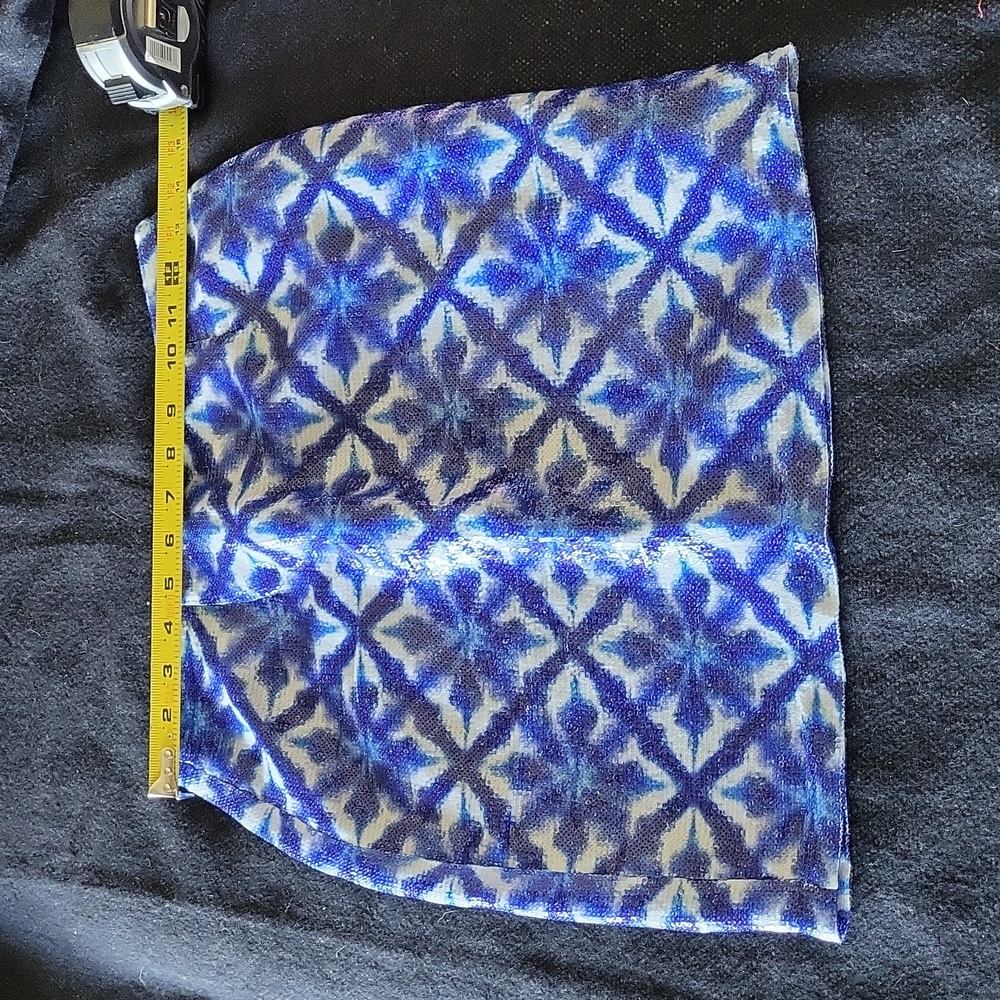 Blue sequin floral skirt